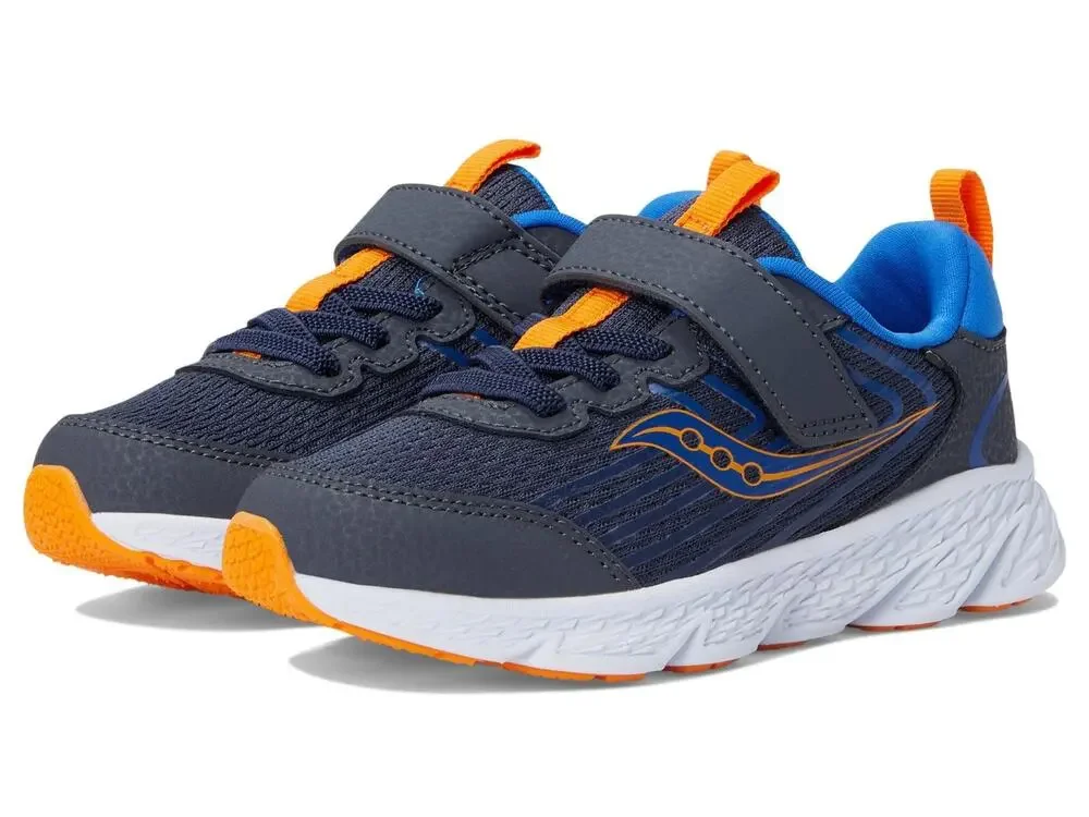 SAUCONY UNISEX WIND 3.0 ALTERNATIVE CLOSURE  NAVY/PEEL 11.5 LITTLE KID MEDIUM